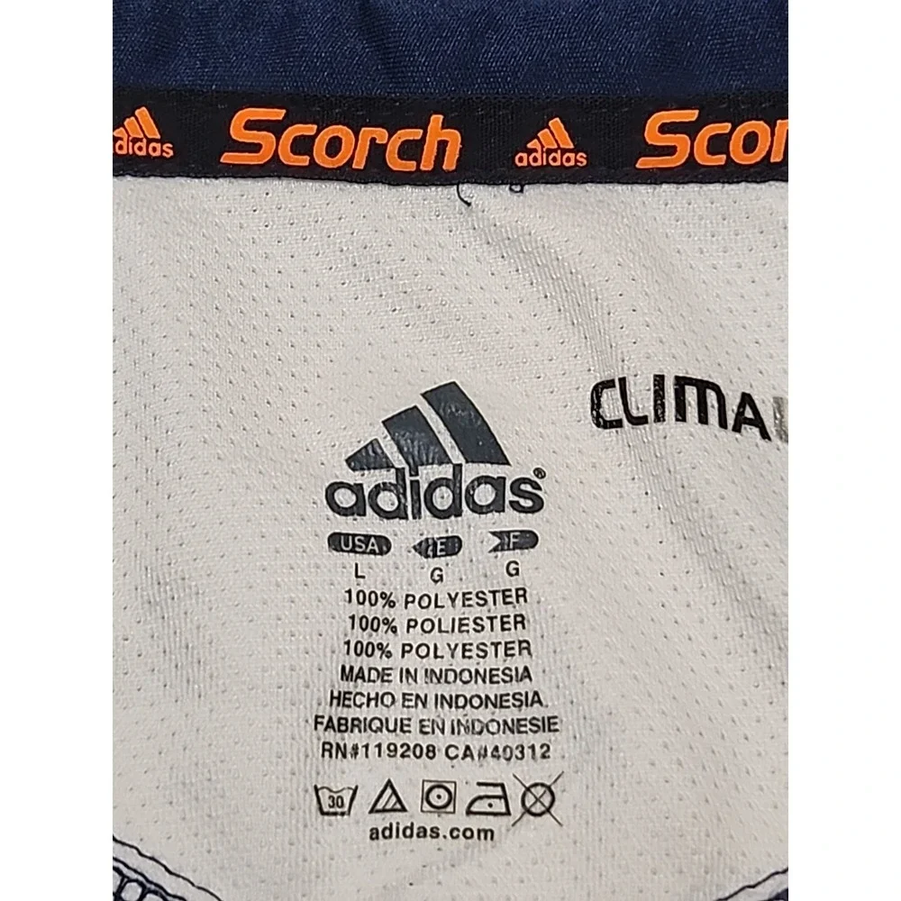 Adidas‎ Climalite Mens Large Navy Blue White Polo Shirt American Flag M Logo